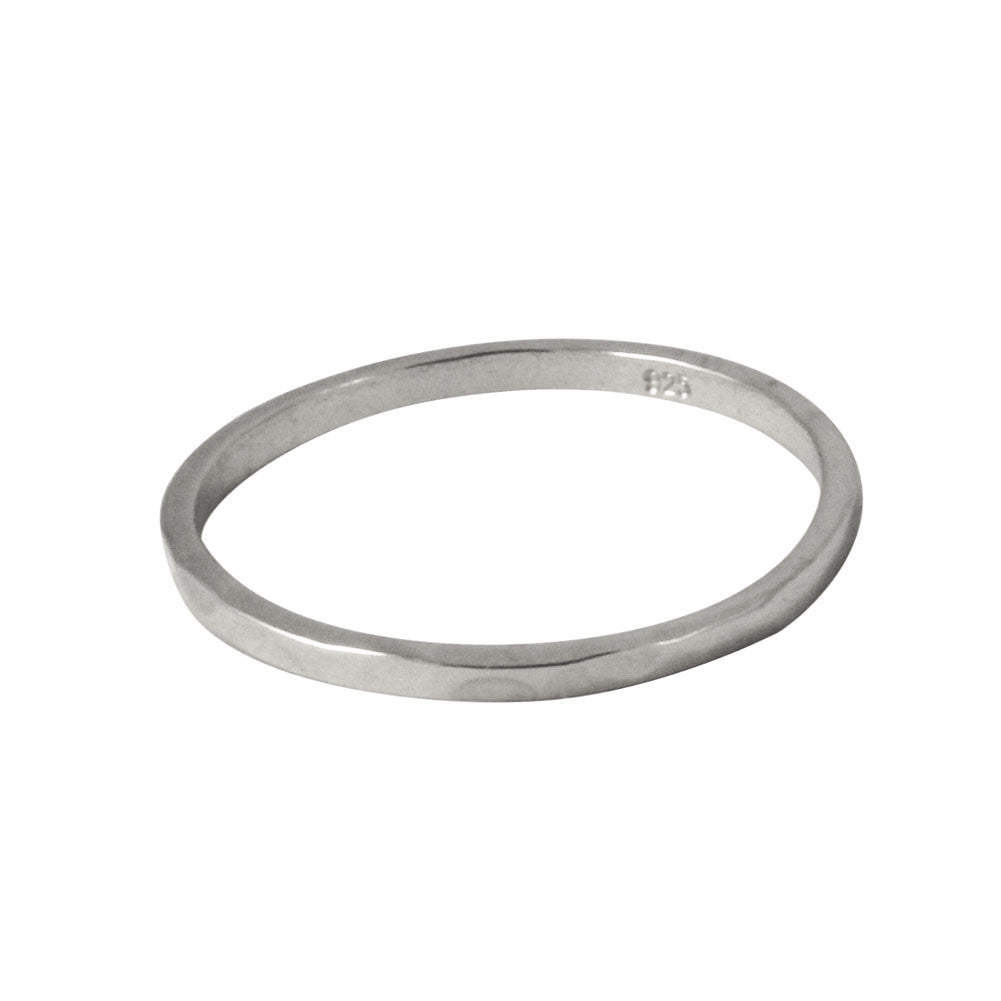 Hammered Sterling Silver Thin Band Ring