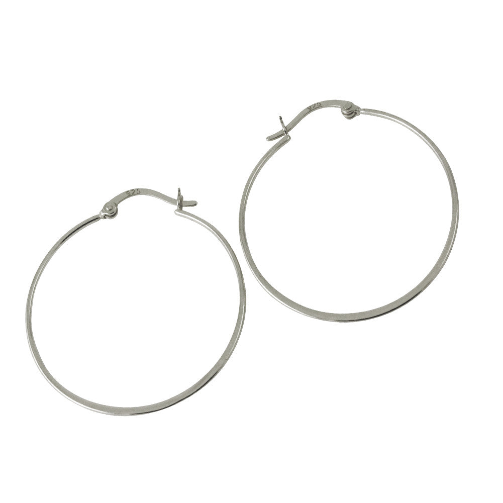 Sterling Silver "Whisper" Thin Hoop Earrings