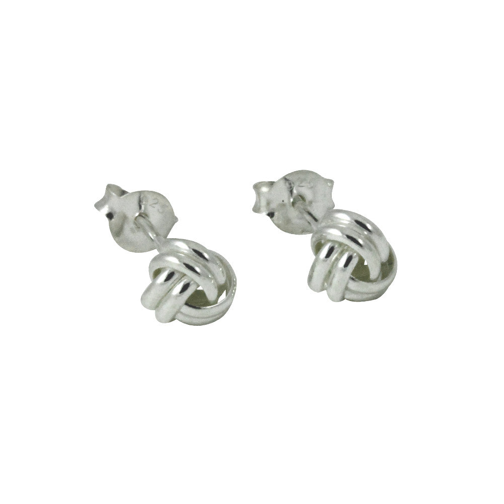 "Silver Swirl" Sterling Silver Mini Love Knot Earring 5mm