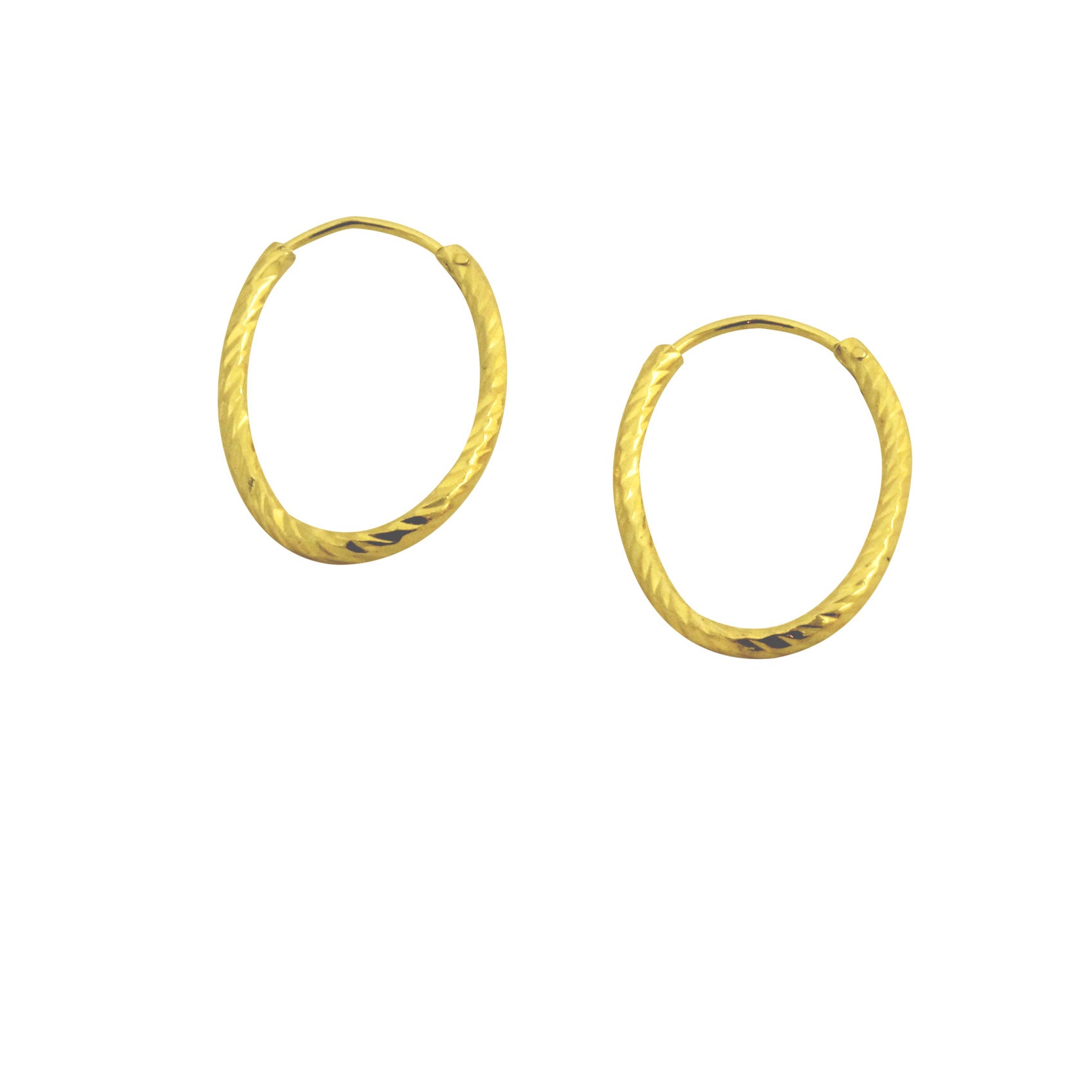 Sparkle Oval Gold Hoop Earrings