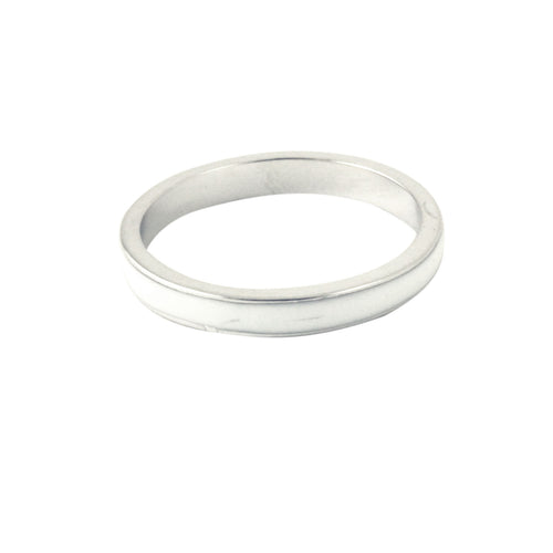 Sterling Silver White Enamel Ring