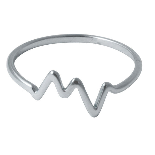 Sterling Silver HeartBeat Ring 