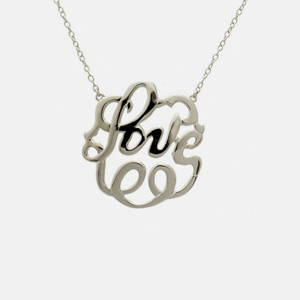 "Circle of Love" Sterling Silver Monogram Love Necklace 17 inch