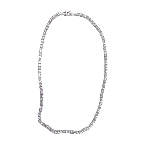 Sterling Silver Tennis Necklace with CZ Stone
