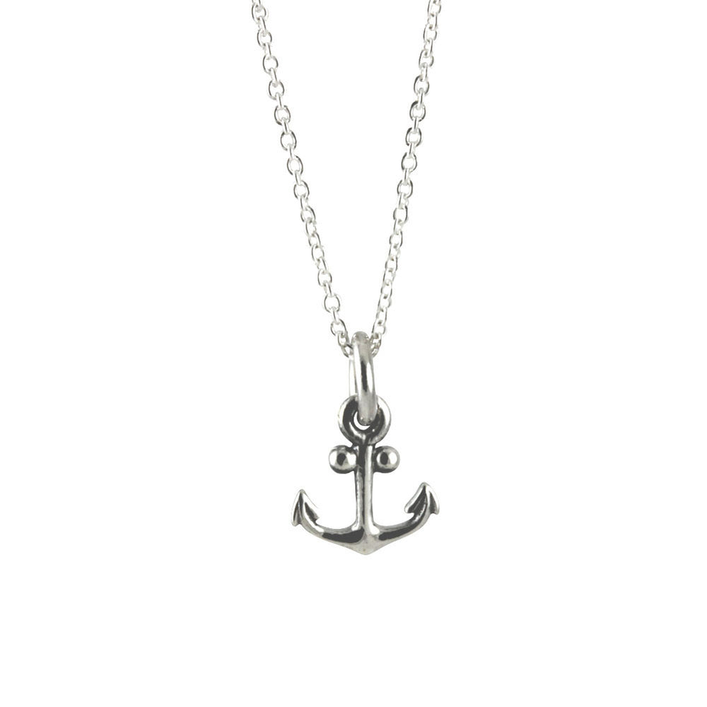 "Tiny" Sterling Silver Anchor Pendant Necklace