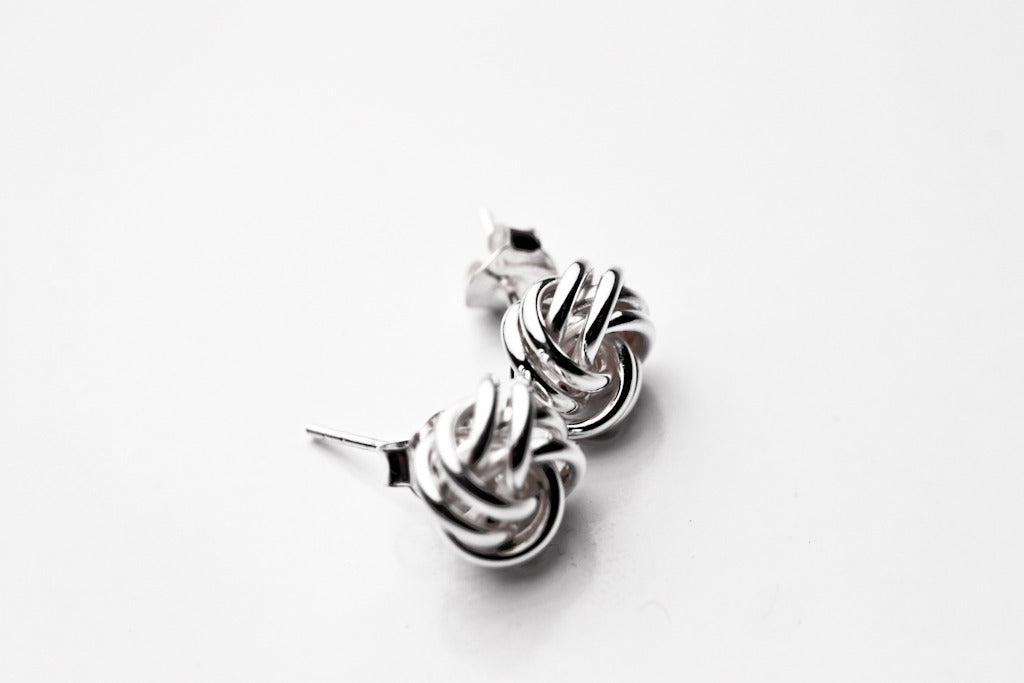 Sterling Silver Love Knot Earrings Studs "Knotty"