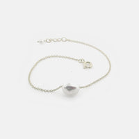 Sterling Silver "Baroque" Single Pearl Bracelet 7 inch