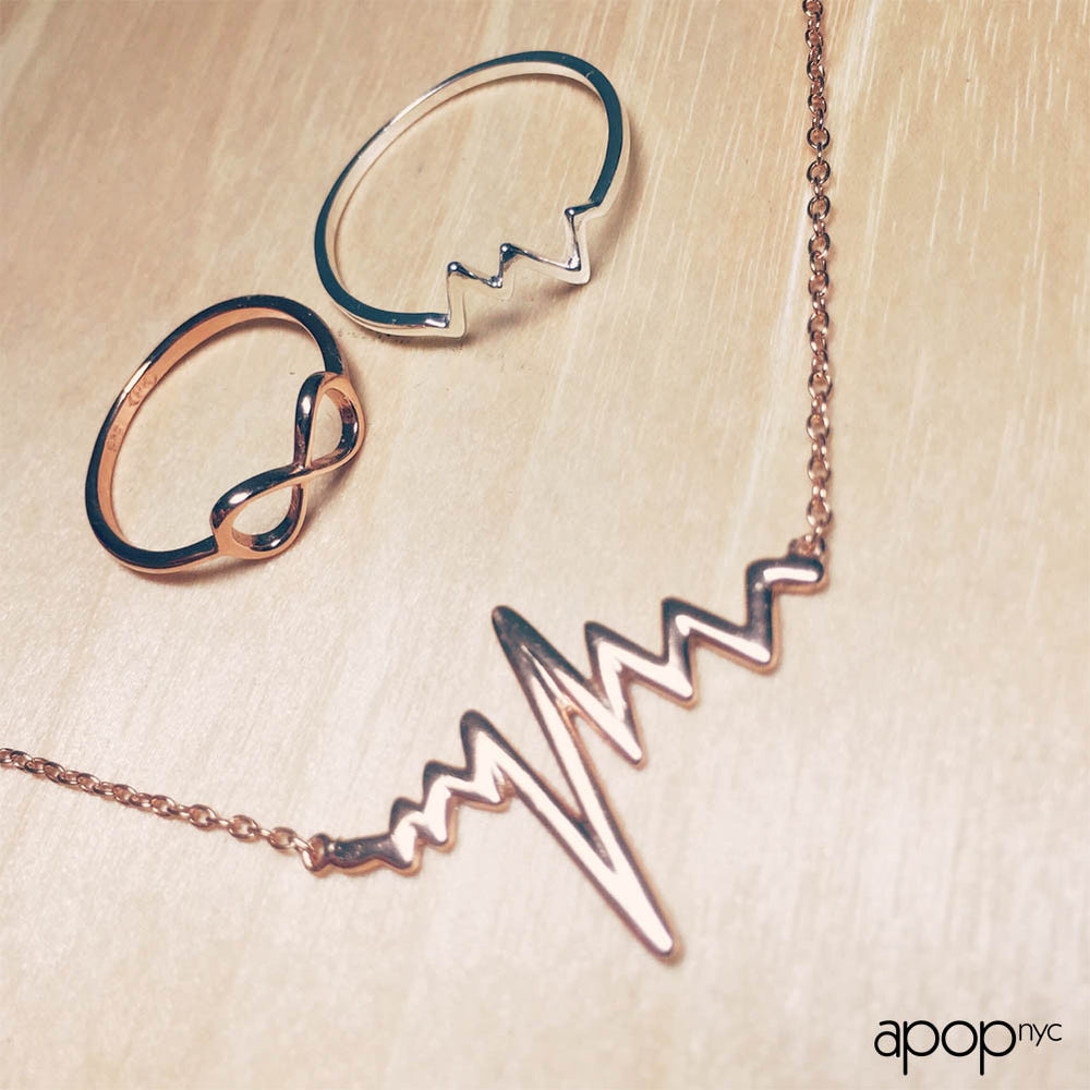 Sterling Silver "Electric" HeartBeat Pendant Necklace