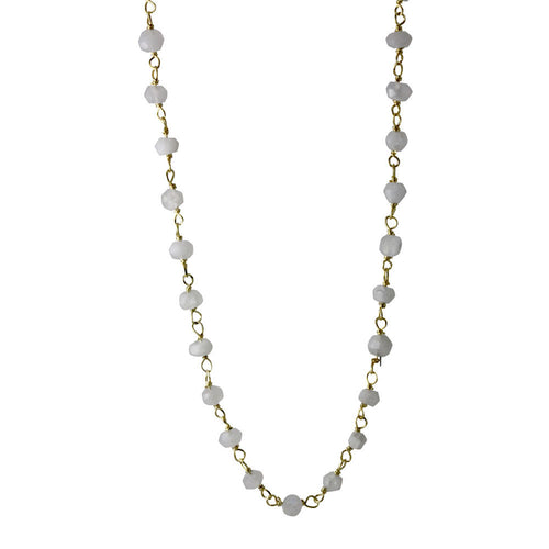 Mini White Stone Chain Layering Necklace
