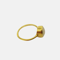 Gold-Dipped "Moonstoney" White Stone Ring